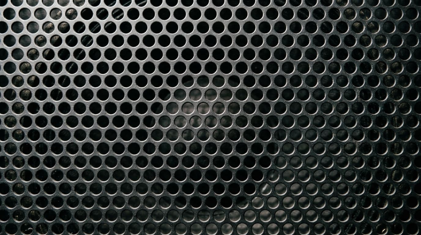 Perforated dark speaker grille texture